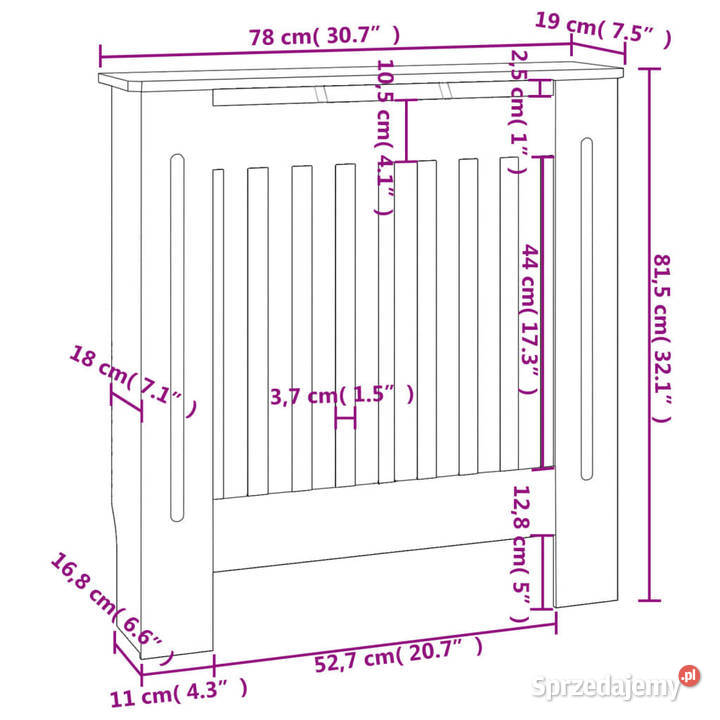Osłona na kaloryfer MDF biała 78 WM325559 mazowieckie sprzedam