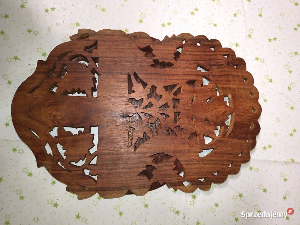 Drewniana rzeźbiona półeczka Antyki, Sztuka, Kolekcje Chorzew