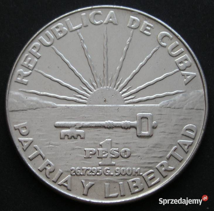KUBA 1 PESO 1953 JOSE MARTI SREBRO Łódź sprzedam