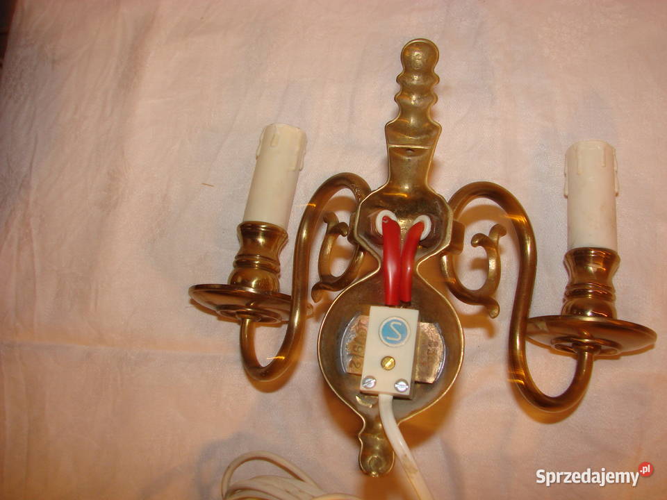 szwedzki mosiężny kinkiet pomorskie Pruszcz Gdański