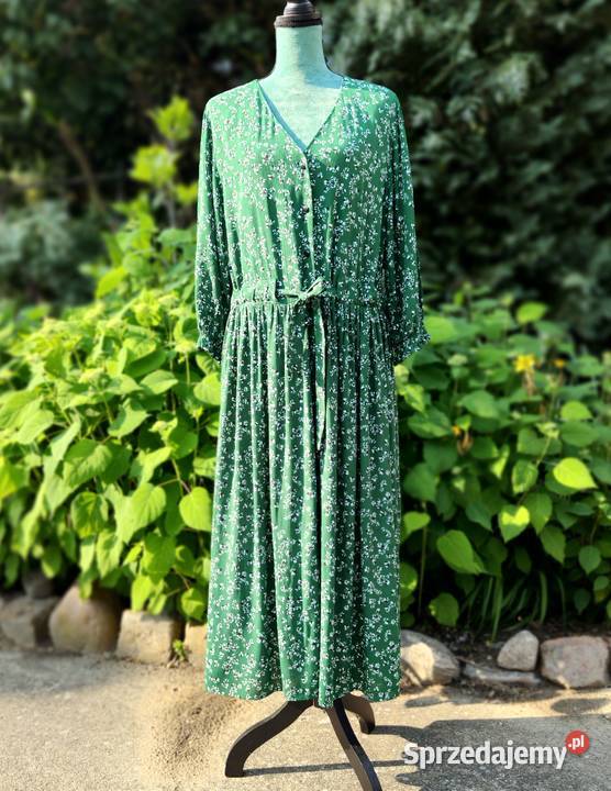 Nowa sukienka Reserved 44 XXL zielona w kwiaty sprzedam