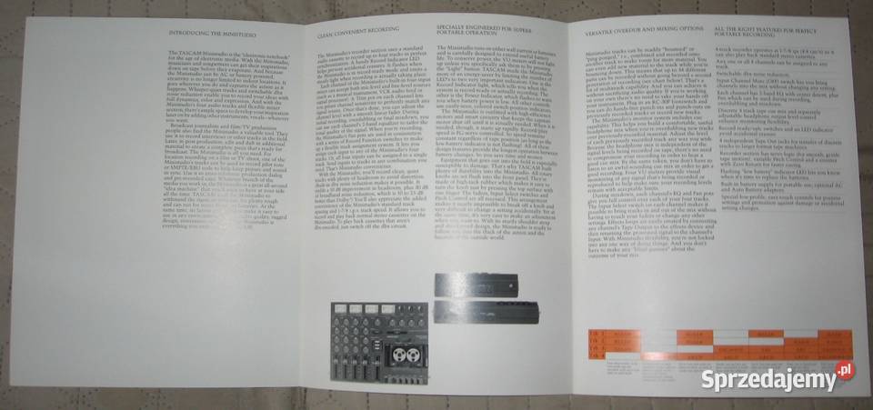 TASCAM magnetofony miksery rejestratory katalogi Kępice