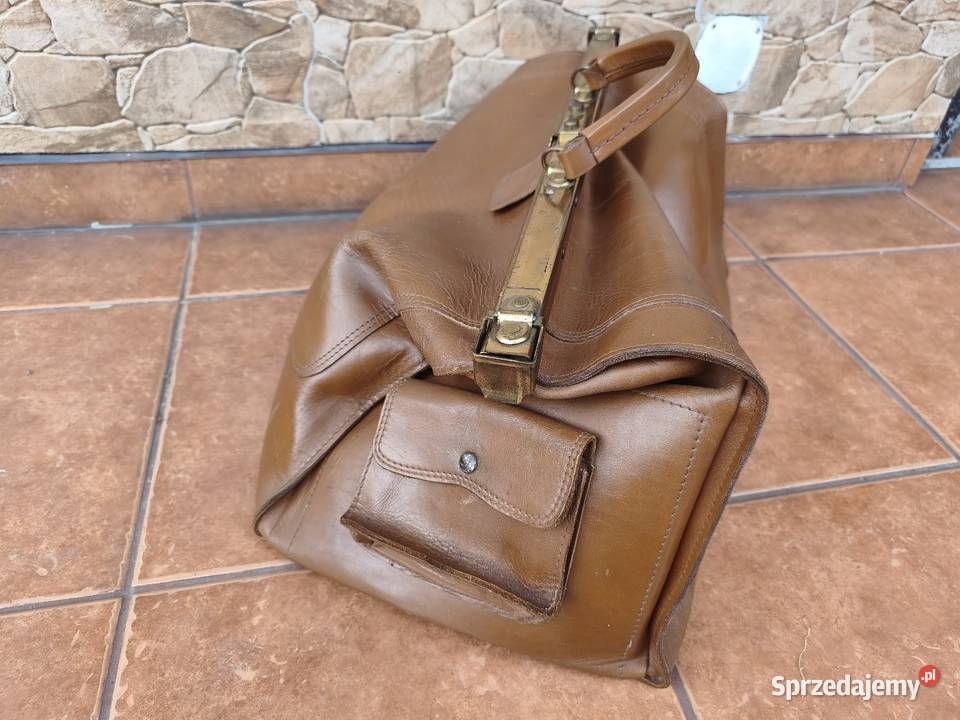 Torba podróżna skórzana VINTAGE Retro PRL Pozostałe śląskie Szczyrk