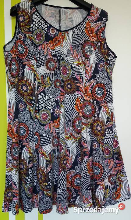 XL48 Letnia sukienka na co dzień kolorowy