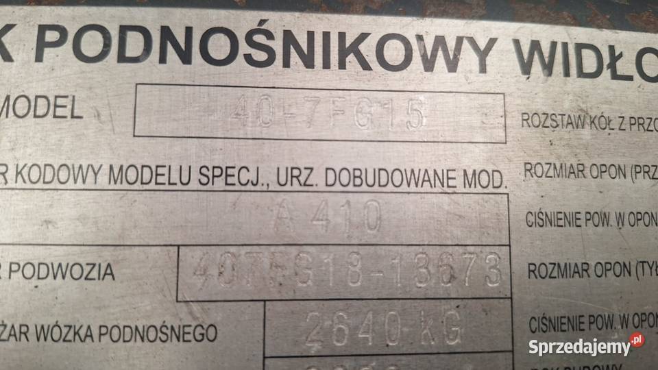 Wózek widłowy Toyota 407FG15 kujawsko-pomorskie Ciechocinek
