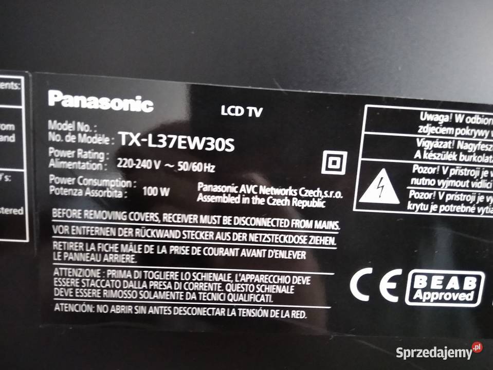 Sprzedam telewizor Panasonic TXL37EW30S 37 LCD