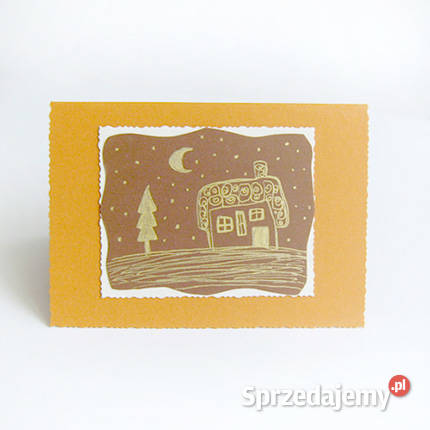 musztardowa kartka świąteczna kartki na boze Łódź