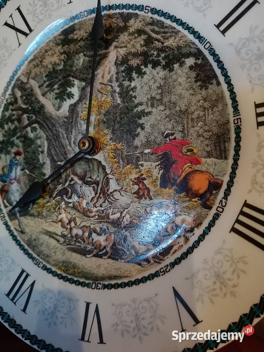 Zegar ścienny z motywem myśliwskim