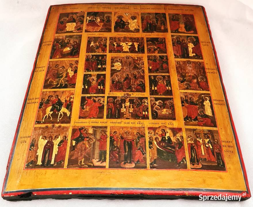 Ikona Prazdniki dodatkowe sceny XIX wiek 0345