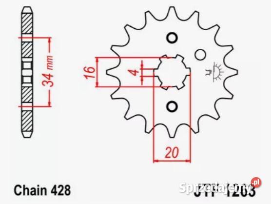 YAMAHA ZĘBATKA PRZÓD SUNSTAR SUNF20613 Szydłowiec