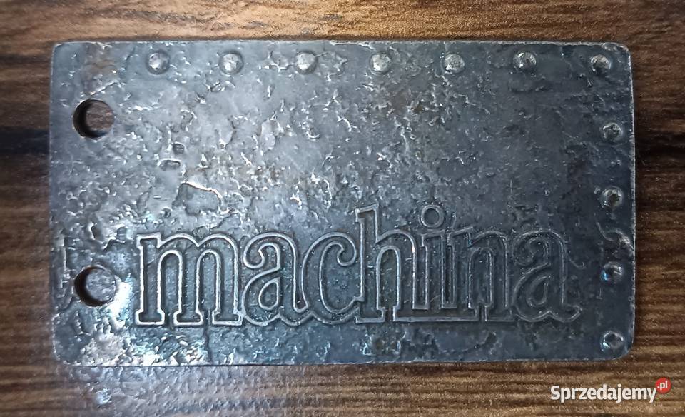 Metalowa blaszka Machina retro pamiątka sprzedam