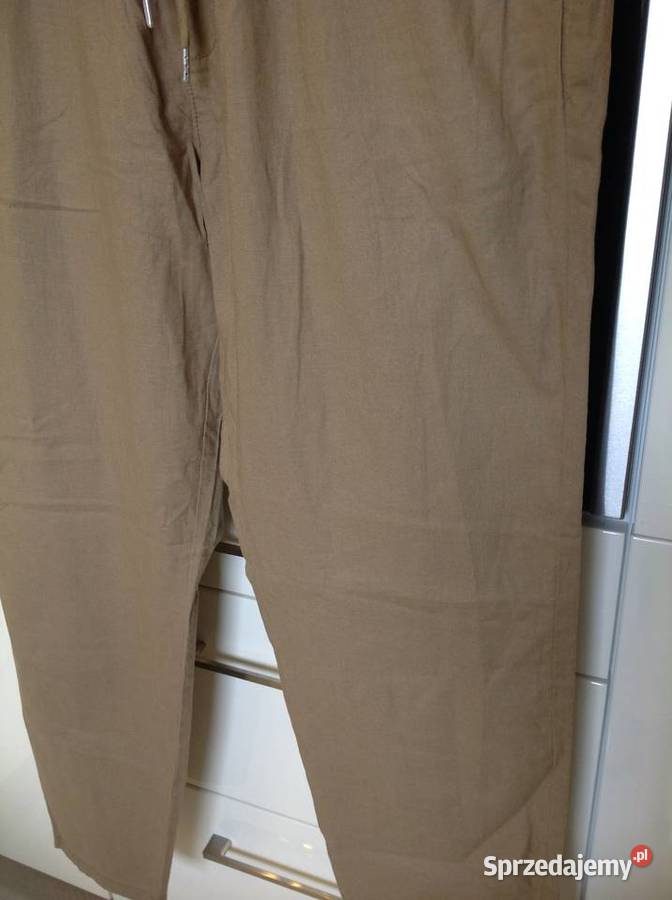 Spodnie Lniane Letnie Męskie XL NOWE Moda i Styl Nowa Sól