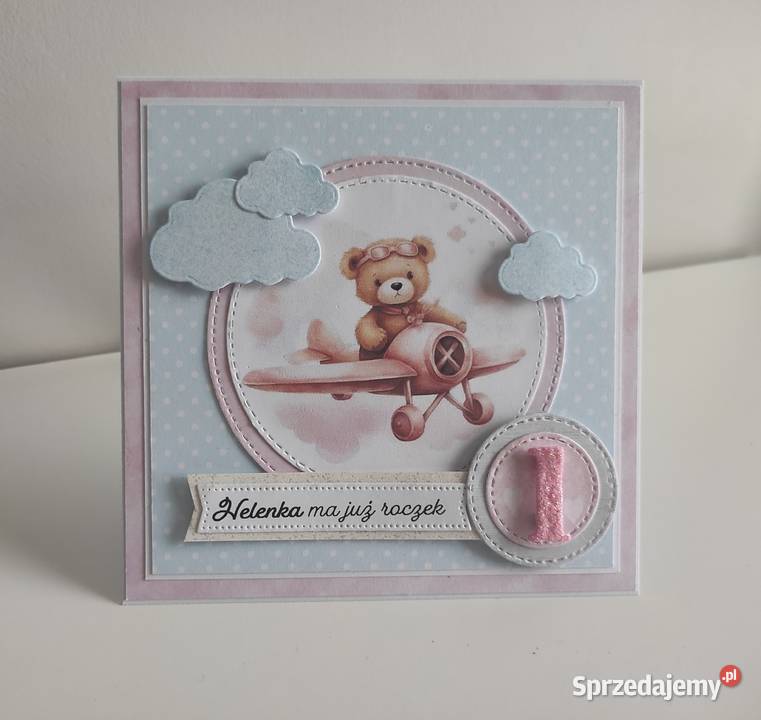 Kartka ręcznie robiona personalizowana urodziny Rękodzieło Łódź