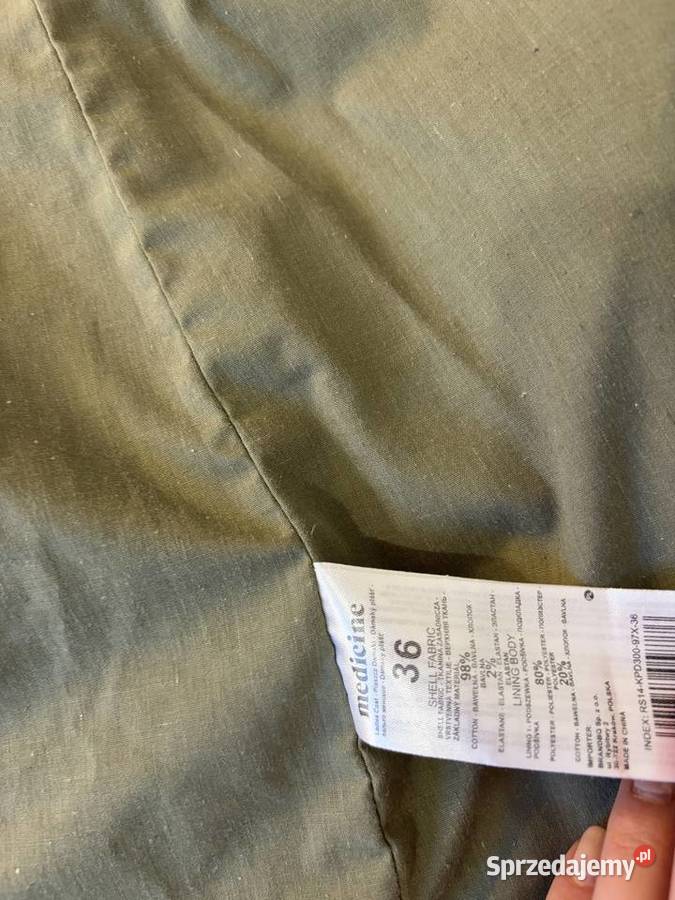 Kurtka parka zielna jesień wiosna khaki jeans niebieski podkarpackie Jasło sprzedam