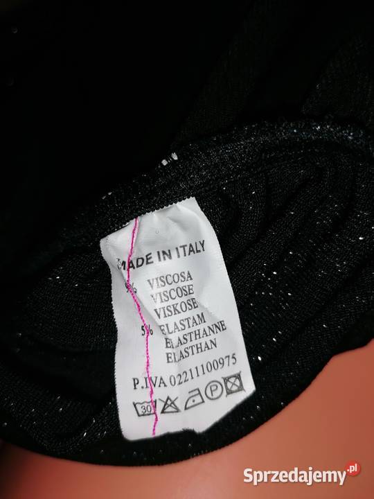 Włoska sukienka koktajlowa czarnosrebrna Warszawa