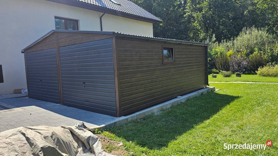 Garaż blaszany 6x5 drewnopodobny dwustanowiskowy Kraków