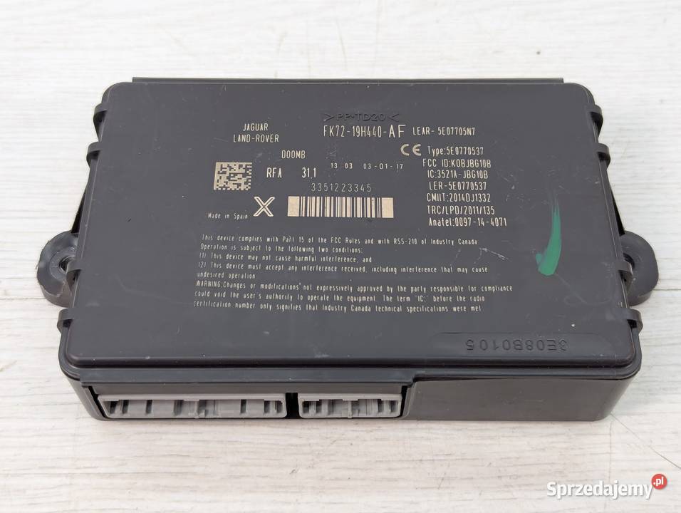MODUŁ STEROWNIK KEYLESS JAGUAR FPACE podlaskie Białystok
