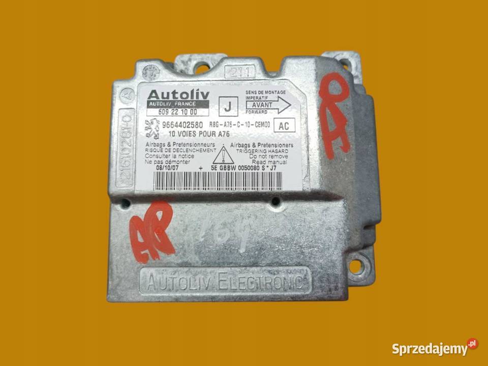 SENSOR AIRBAG 9664402580 Peugeot 207 I 20062012 Układ elektryczny, zapłon