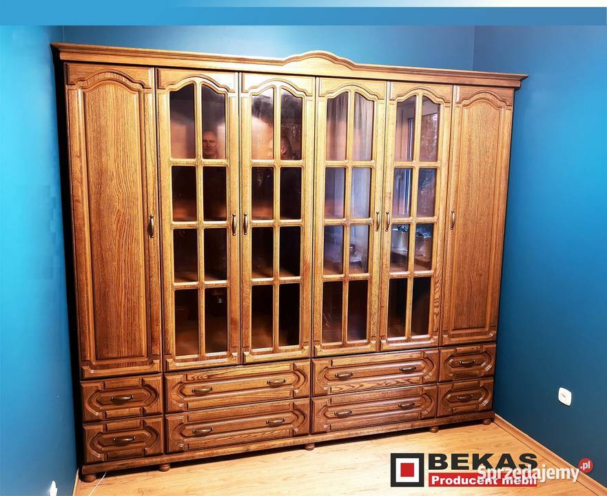 Gabinet Regał Duża Witryna 240 Orzech Średni Kraków