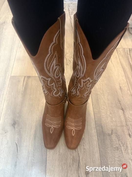 40 Brązowe bogato zdobione kozaki kowbojki z sprzedam