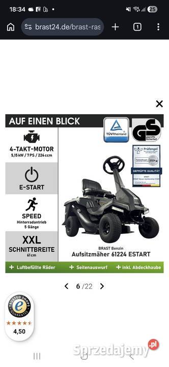 Traktorek kosiarka Brast BRB Nówka opolskie Kamień Śląski