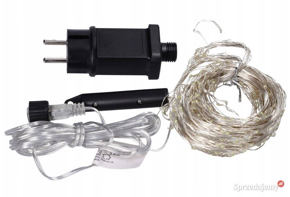 LAMPKI DRUCIKI 500 LED CHOINKOWE BIAŁE ŚWIATŁO