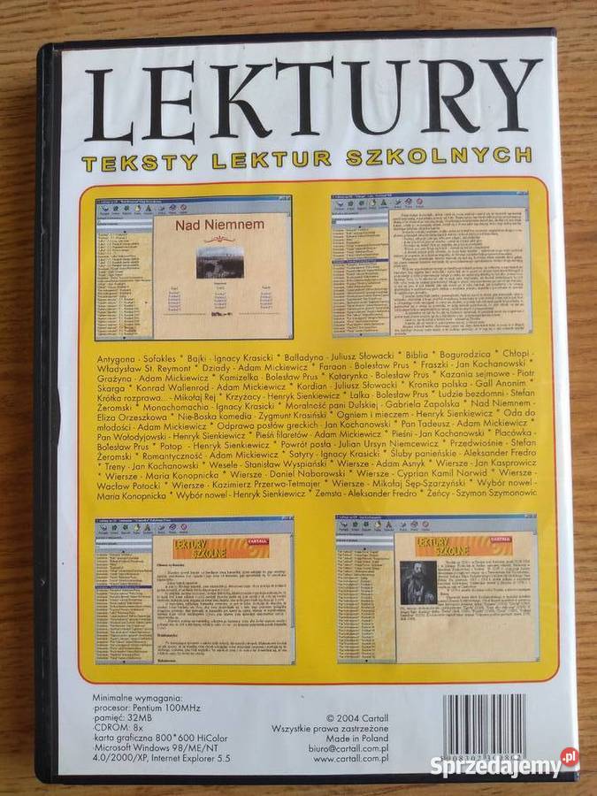 Płyta CD pełne teksty 52 lektur szkolnych z Wrocław sprzedam