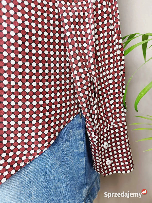 Bluzka damska w groszki kropki długi rękaw 100 biały Moda i Styl Złoczew sprzedam