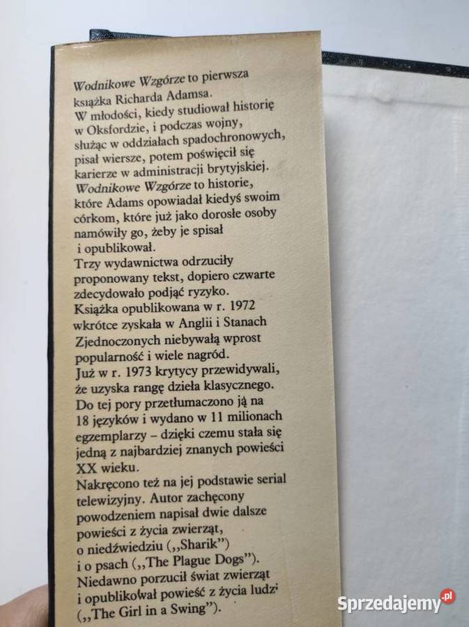 Wodnikowe Wzgórze Richard Adams unikat biały Kielce sprzedam