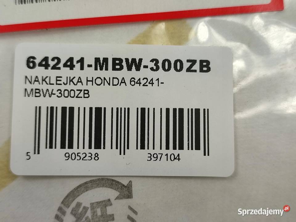 NAKLEJKA BOCZEK L GÓRNY HONDA CBR600F HURRICANE sprzedam