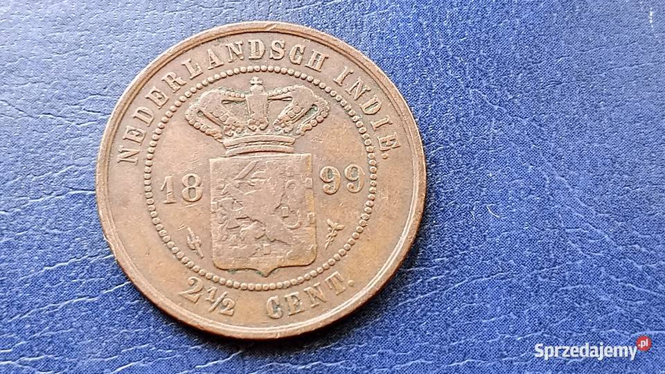 Stare monety 2 12 cent 1899 Holenderskie Indie Lesko