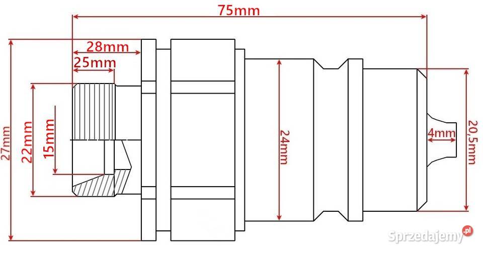 Szybkozłącze Hydrauliczne Długie Euro Wtyczka