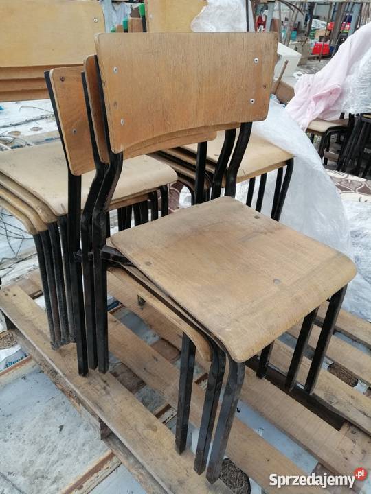 Krzesła PRL szkolne tanio Pleszew