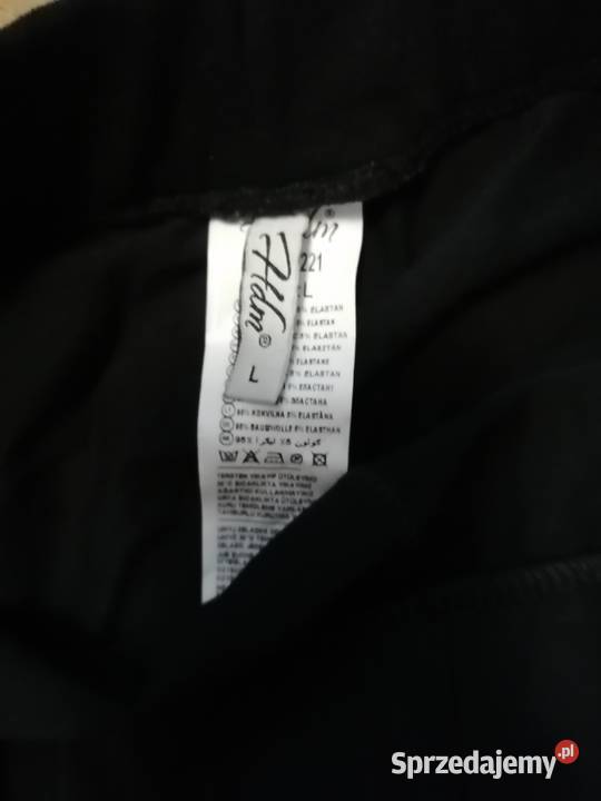 Leginsy czarne z białym wzorem Moda i Styl Gdańsk