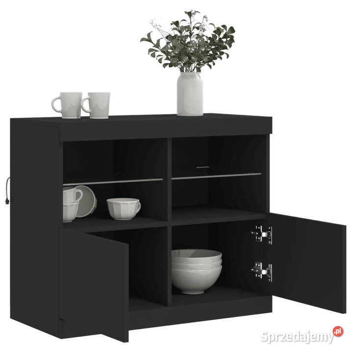 Szafka z oświetleniem LED czarna 81x37x67 Warszawa