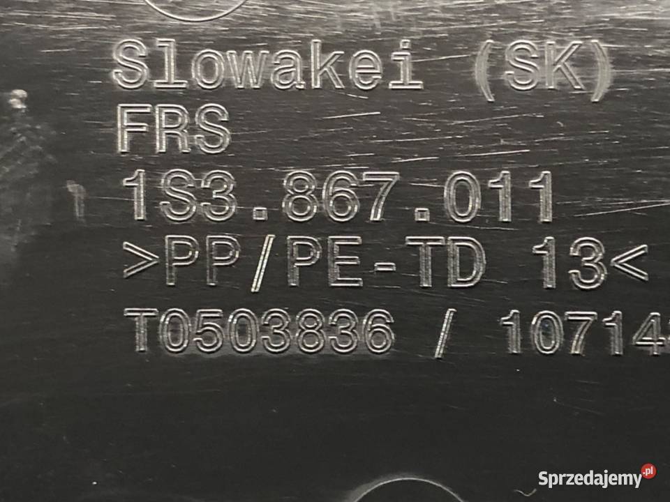 BOCZEK DRZWI LEWY PRZÓD SKODA CITIGO 1S3867011 osobowe podkarpackie