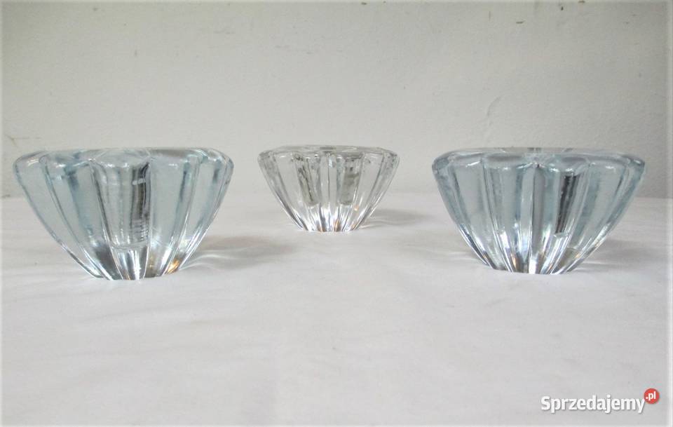 Komplet świeczników Costa Boda lata 80 Porcelana i szkło Lublin