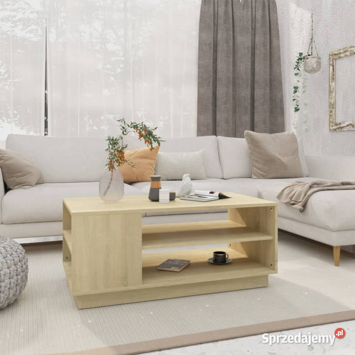Stolik kawowy dąb sonoma 102x55x43 materiał