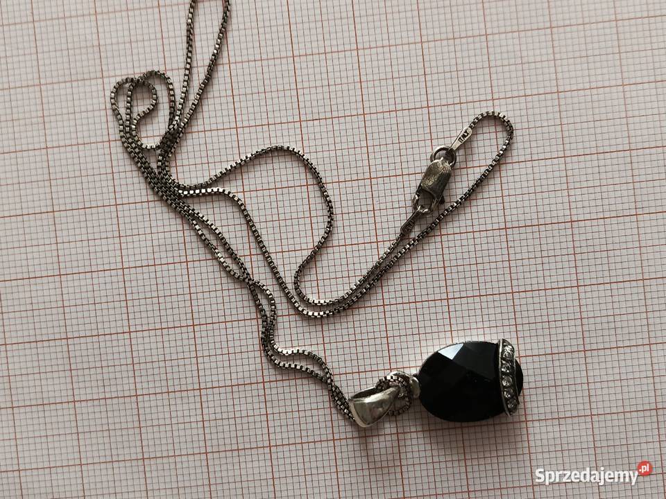 Naszyjnik czarny onyks cyrkonie Białystok