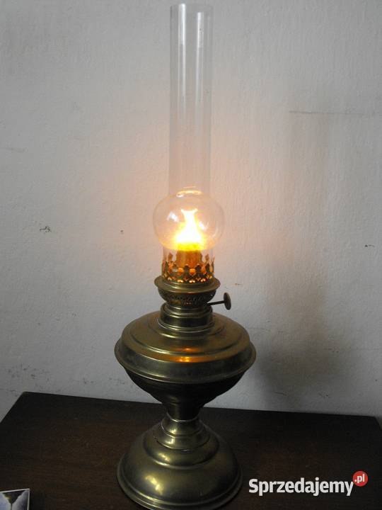 Mosiężna duża lampa naftowa sprawna Dostawa łódzkie Skierniewice