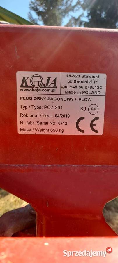 Koja pług zagonowy 3skibowy POZ394 Puczyce