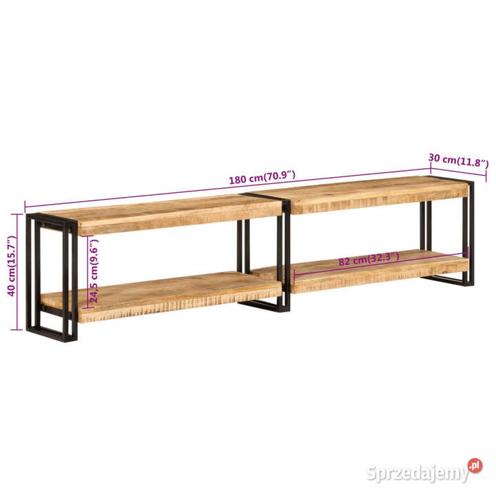 Szafka pod TV 180x30x40 lite drewno mango
