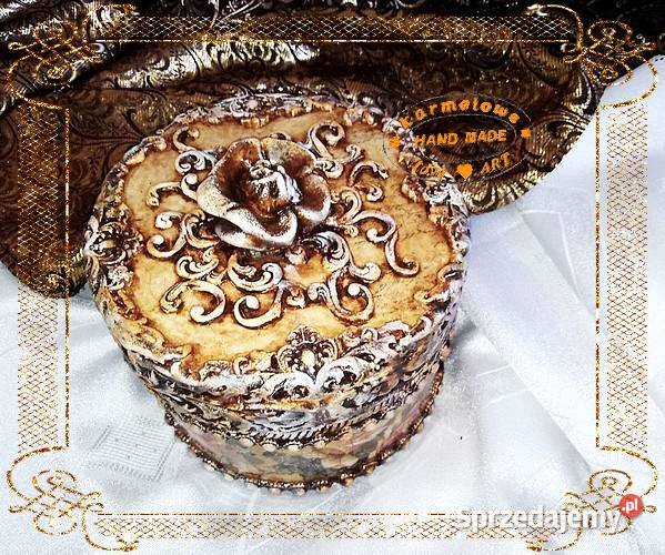 Pudełko na drobiazgi decoupage handmade Warszawa
