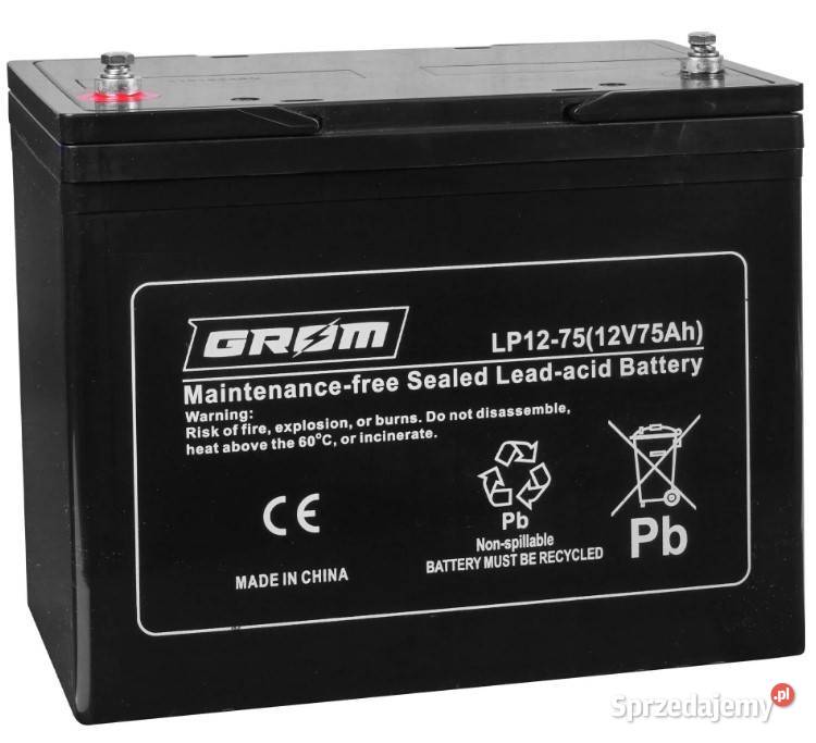 Akumulator żelowy GROM 12V 75Ah LP1275 sprzedam