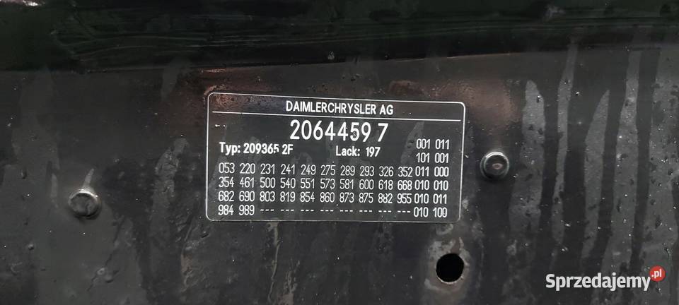 MASKA MERCEDES CLK W209 LAK 197 Międzychód