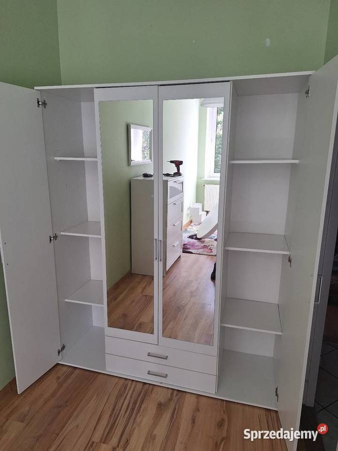 Szafa czterodrzwiowa biała 160 52cm Poznań sprzedam