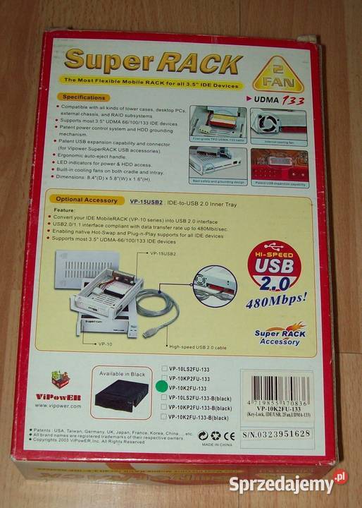 Vipower Super Rack UDMA 133 IDE USB BNIB Elektronika Dobroń sprzedam