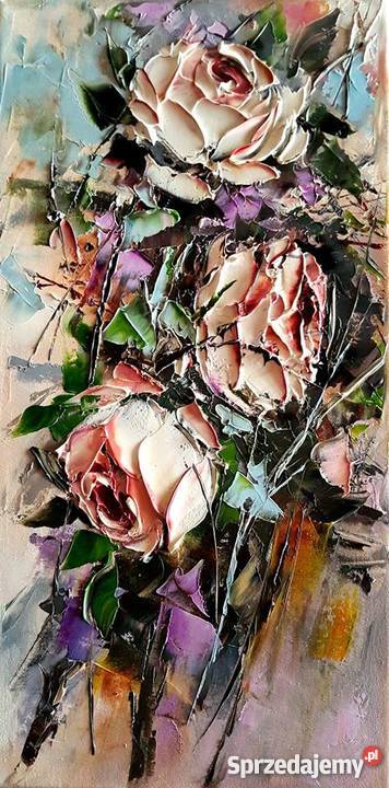 Obraz olejny 20x40 Róże Warszawa