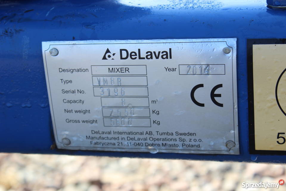 Wóz paszowy DeLaval 810 m 3 Rolnictwo