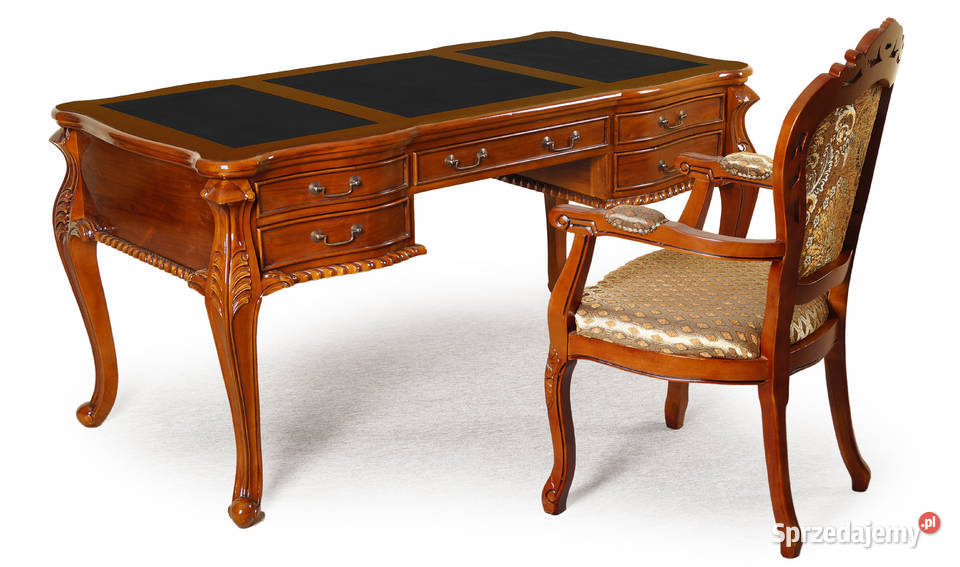 Nowe stylowe biurko Chippendale rzeźbione 160 cm 80263